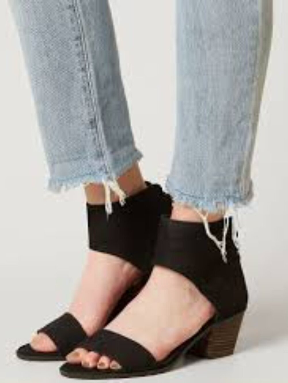 Lucky Brand Black Leather Barbina Open Toe Shoes Size 6.5